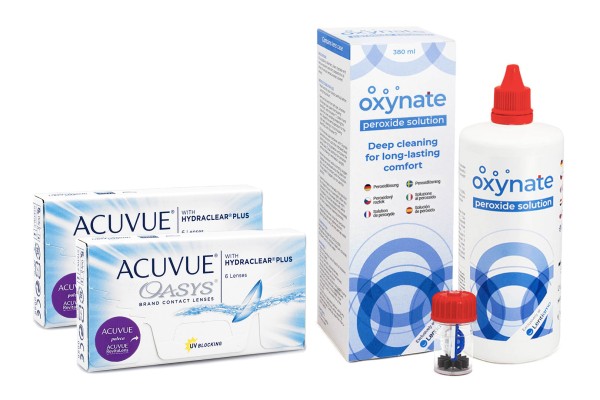 Acuvue Oasys (12 lentillas) + Oxynate Peroxide 380 ml con estuche