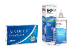 Air Optix Plus Hydraglyde (6 lentillas) + ReNu MultiPlus 360 ml con estuche