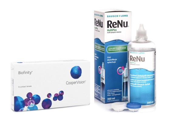 Biofinity (6 lentillas) + ReNu MultiPlus 360 ml con estuche