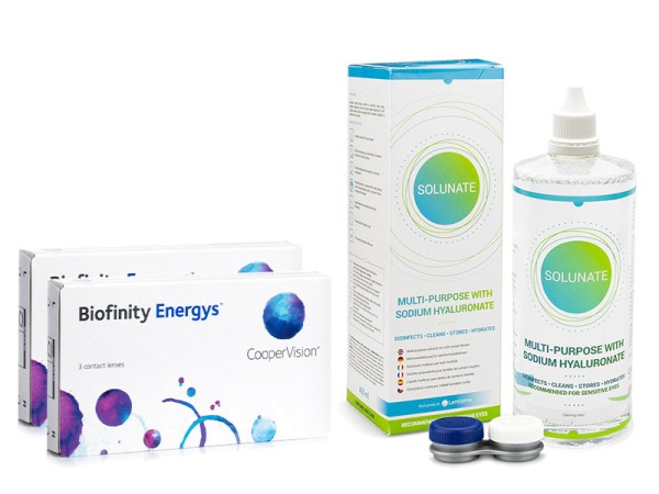 Biofinity Energys CooperVision (6 lentillas) + Solunate Multi-Purpose 400 ml con estuche