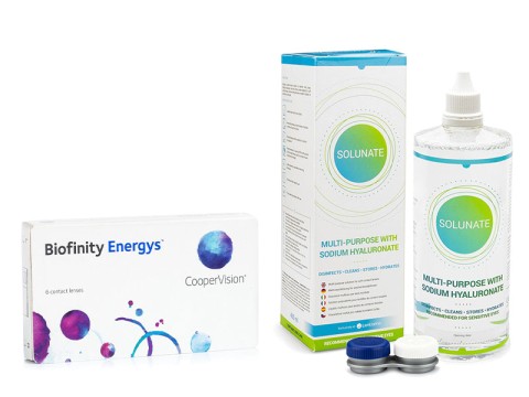 Biofinity Energys CooperVision (6 lentillas) + Solunate Multi-Purpose 400 ml con estuche