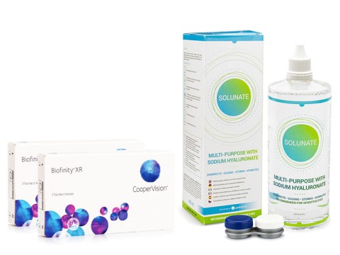 Biofinity XR CooperVision (6 lentillas) + Solunate Multi-Purpose 400 ml con estuche