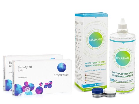 Biofinity XR Toric (6 lentillas) + Solunate Multi-Purpose 400 ml con estuche