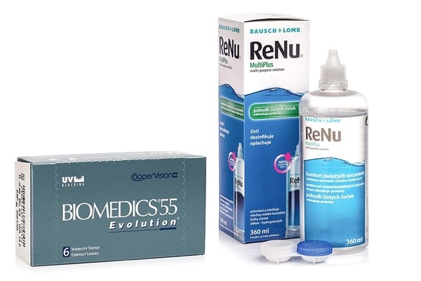 Biomedics 55 Evolution CooperVision (6 lentillas) + ReNu MultiPlus 360 ml con estuche