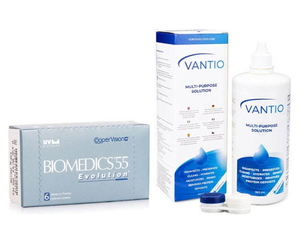 Biomedics 55 Evolution CooperVision (6 lentillas) + Vantio Multi-Purpose 360 ml con estuche