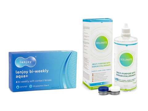 Lenjoy Bi-weekly Aqua+ (6 lentillas) + Solunate Multi-Purpose 400 ml con estuche