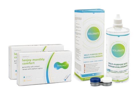 Lenjoy Monthly Comfort (12 lentillas) + Solunate Multi-Purpose 400 ml con estuche