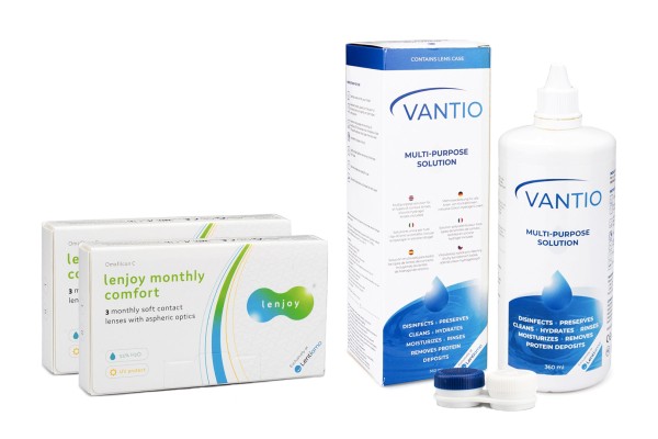 Lenjoy Monthly Comfort (6 lentillas) + Vantio Multi-Purpose 360 ml con estuche