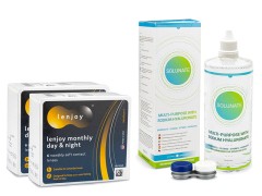 Lenjoy Monthly Day & Night (12 lentillas) + Solunate Multi-Purpose 400 ml con estuche