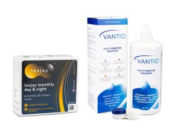 Lenjoy Monthly Day & Night (6 lentillas) + Vantio Multi-Purpose 360 ml con estuche